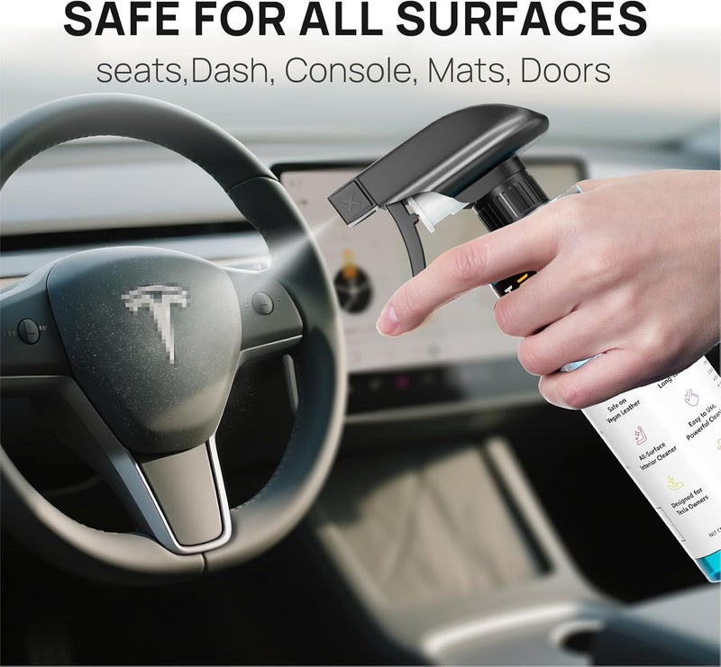 TEBASIC Interior Cleaner For Tesla, Stain Remover, Safe on Vegan Leather, Tesla Cleaning Products for Dash/Console/Door/Interior, Cleaning Kit for Tesla Model 3/Y/S/X accessories - Image 2